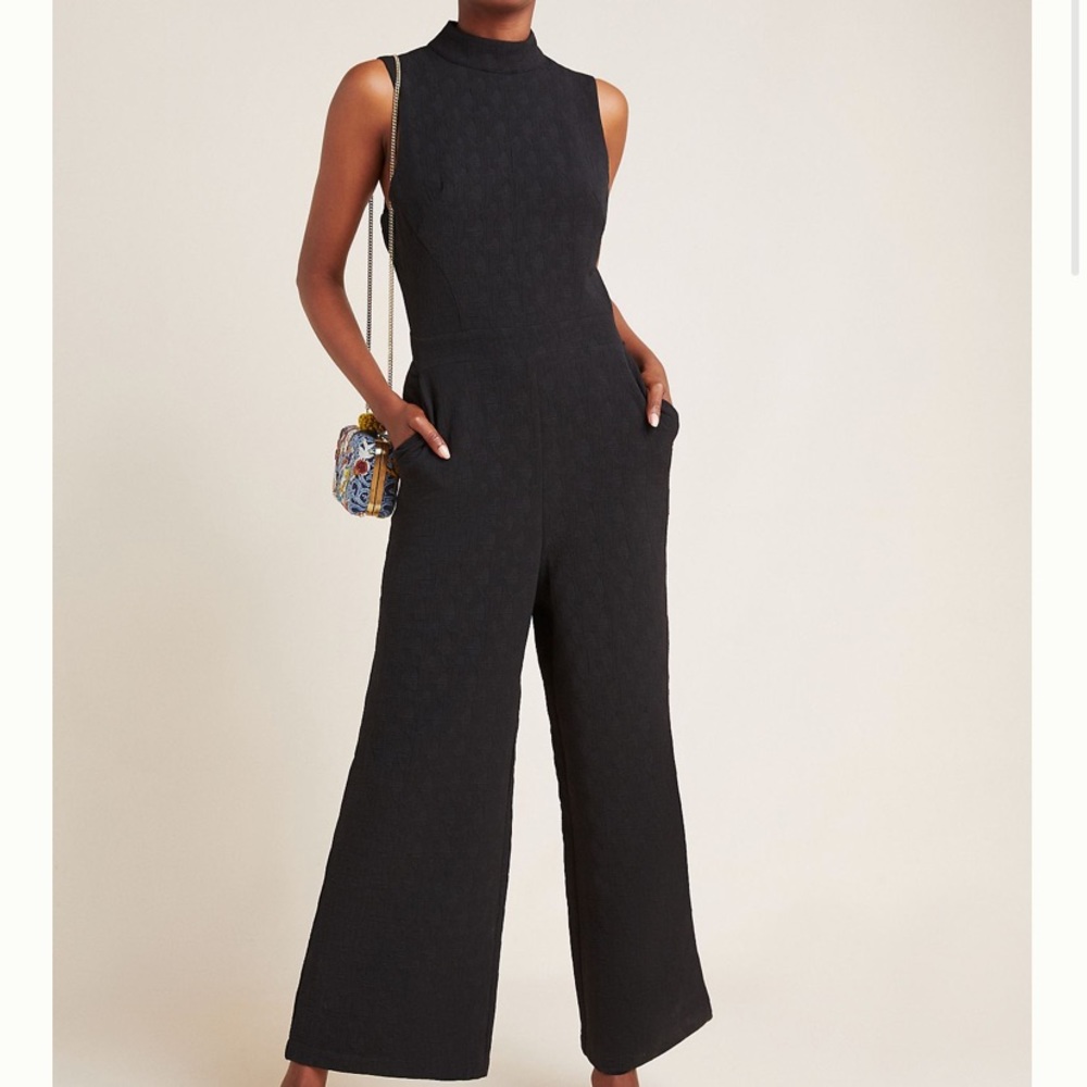 Anthropologie Black Sleeveless Jumpsuit